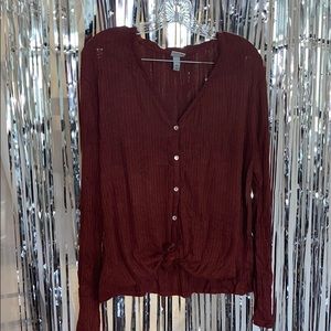 Button Up Long Sleeve Top